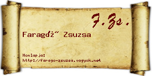 Faragó Zsuzsa névjegykártya